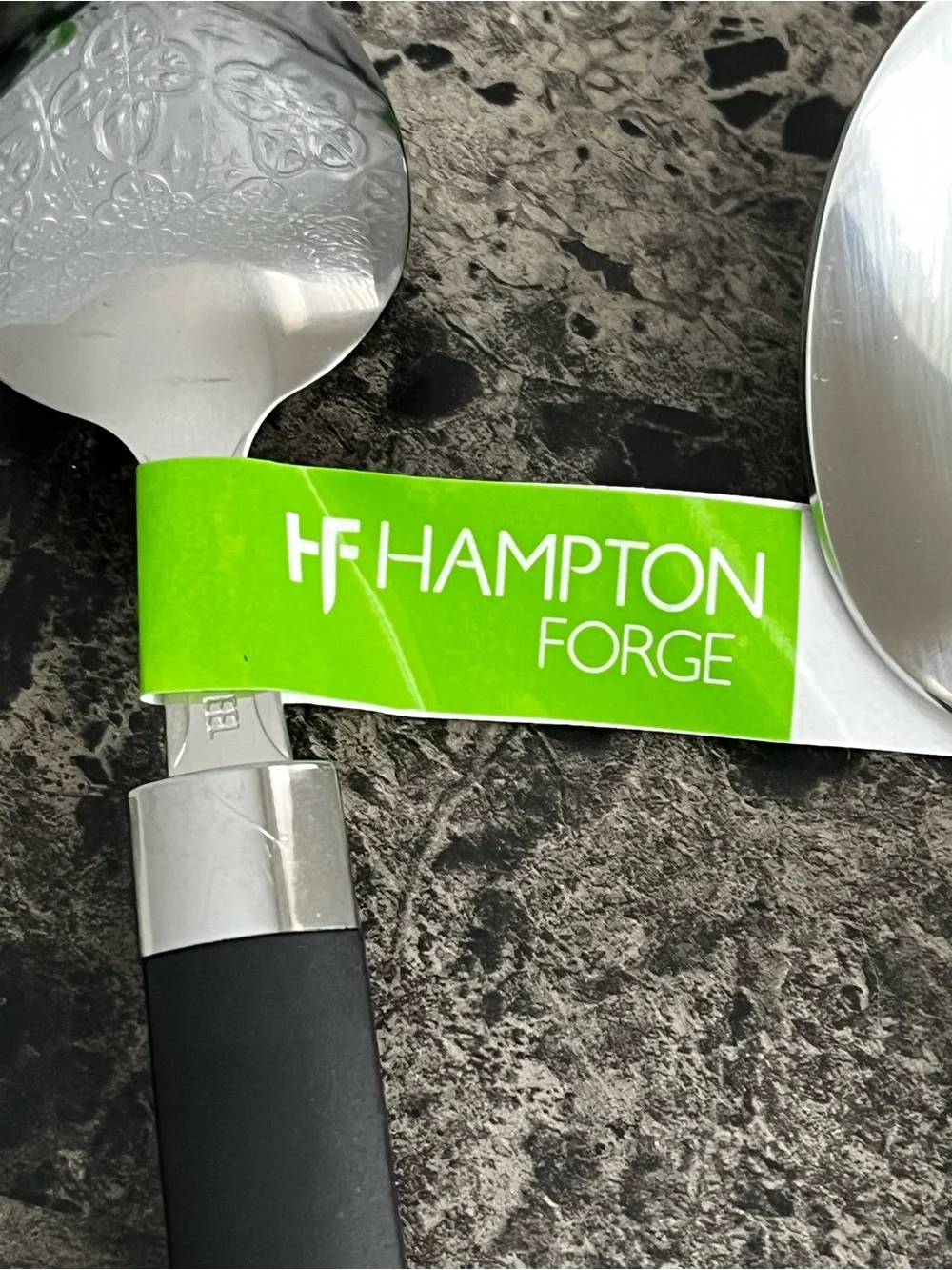 Hampton Forge Madeline Stainless Steel Dinner Spoon & Fork Two Toned Set of 12